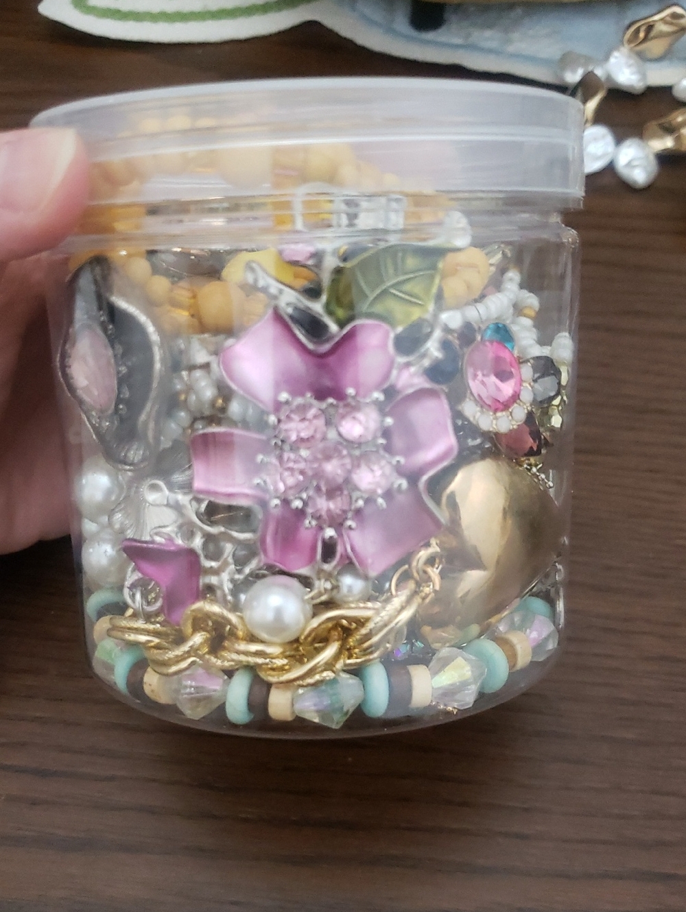 Flower & Pearls Jewelry Jar